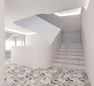 Visualisierung Architektur Innen Treppenhaus Holbeinstrasse Zuerich 2008