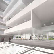 Visualisierung Architektur Wettbewerb Innen Mischnutzung Emmi Luzern Schweiz 2009