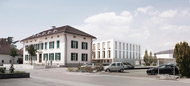 Visualisierung Architektur Wettbewerb Aussen Erweiterung Primarschule Kestenholz Strasse 2014 h