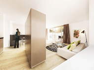 Visualisierung Verkaufsbild Innenraum Wohnbereich St Moritz 2014