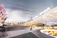 Visualisierung Architektur Wettbewerb Aussen Erweiterung Flughafen Zuerich 2014