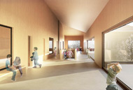 Visualisierung Architektur Wettbewerb Innen Primarschule Vaulruz 2014