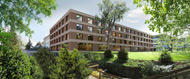 Visualisierung Architektur Wettbewerb Aussen Privatklinik Oetwil am See 2014 1. Platz