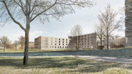 Visualisierung Architektur Wettbewerb Aussen Klinik Schlosstal Winterthur 2015